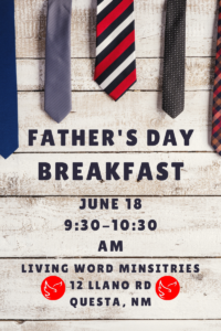 Fathers-Day-Breakfast-Hosted-by-Living-Word-Ministries-June-18-Living-Word-Ministries-Questa-NM