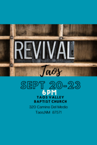 Revival Taos-September 20-23 2023-Taos Valley Church-Living Word Ministries-Questa, NM (Blog Graphic)